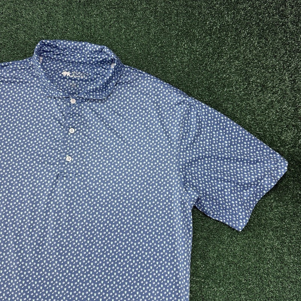 Onward Reserve Men's Short Sleeve Polo Shirt Size Large Martini Drink Print